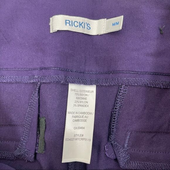 Ricki's Capris Purple Stretch Pull-On Women's Size Medium - Picture 3 of 7